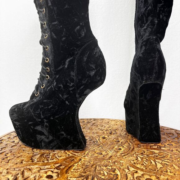 Jeffrey Campbell | Walk Tall | Knee High | Black Velvet | Size 8M - Picture 3 of 13